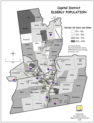 Capital District Percent 65 & Older Map